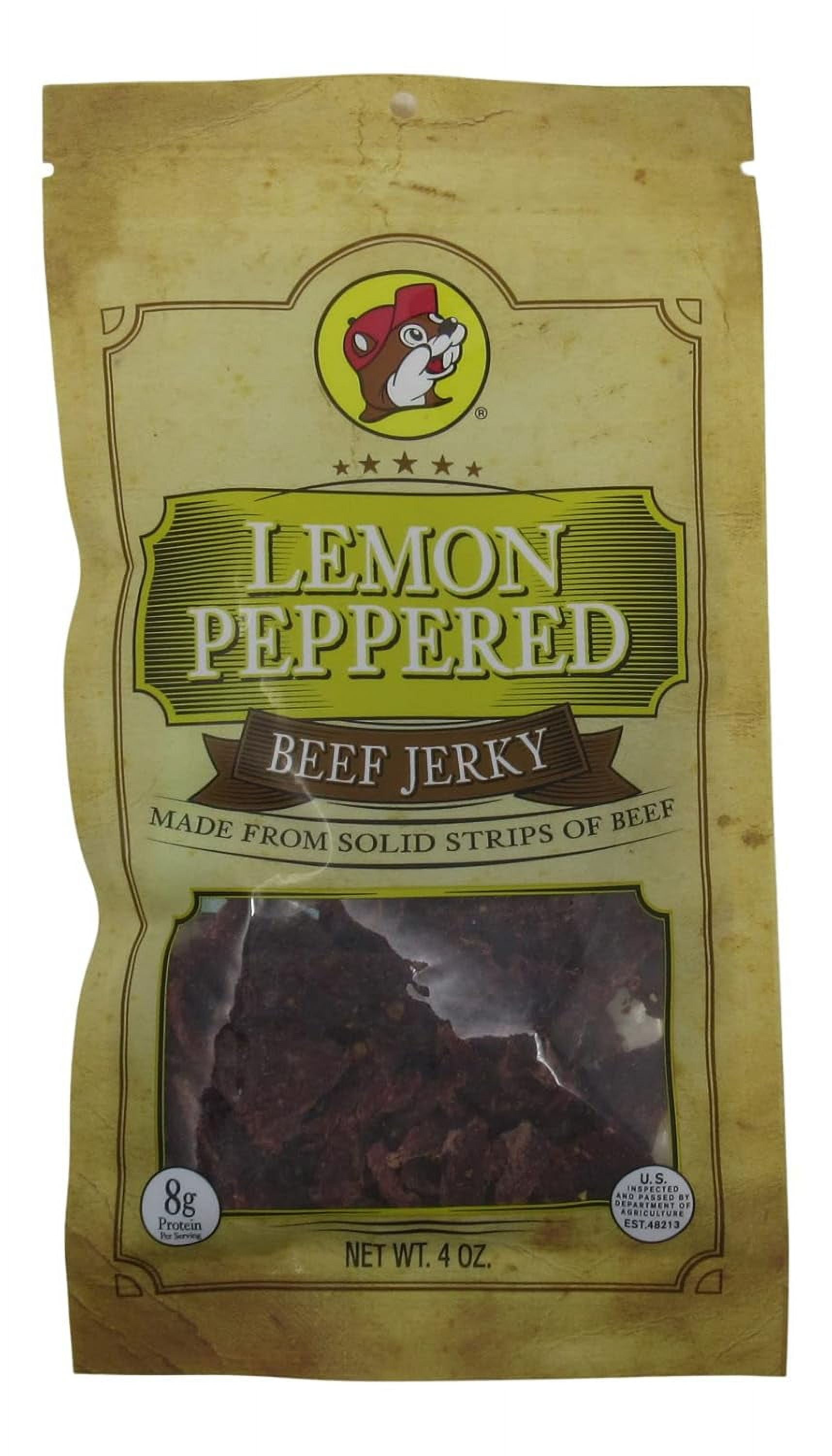 Texas Hill Country Brand Lemon Pepper Jerky in Resealable Bag, 4 Ounces