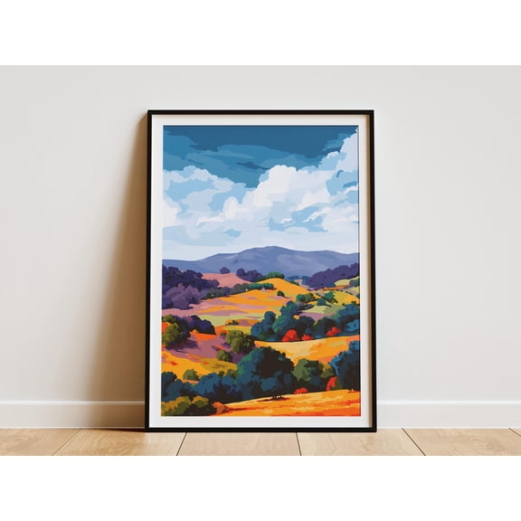Texas Hill Country Landscape Print Vibrant Rural Scenery Poster Unique Texas Art For, Poster Only