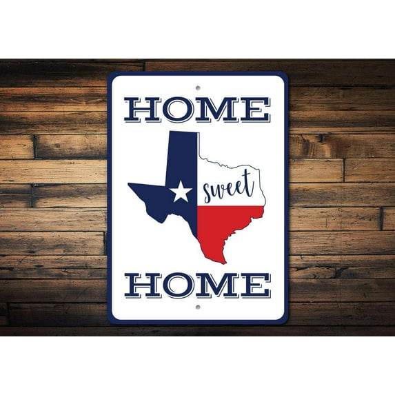 Texas Home Novelty Decor, Metal Wall Sign - 10x14 Inches