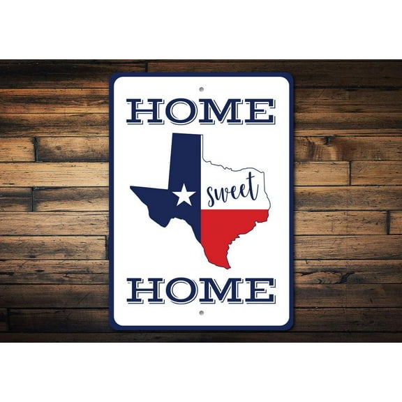 Texas Home Novelty Decor, Metal Wall Sign - 10x14 Inches