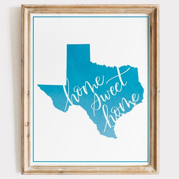 Texas Home Sweet Home Blue State Wall Decor
