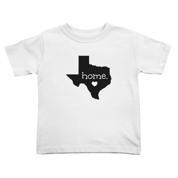 Texas Home Texas Map Cute Toddler T-Shirts for Boys Girls (White, 5/6T)