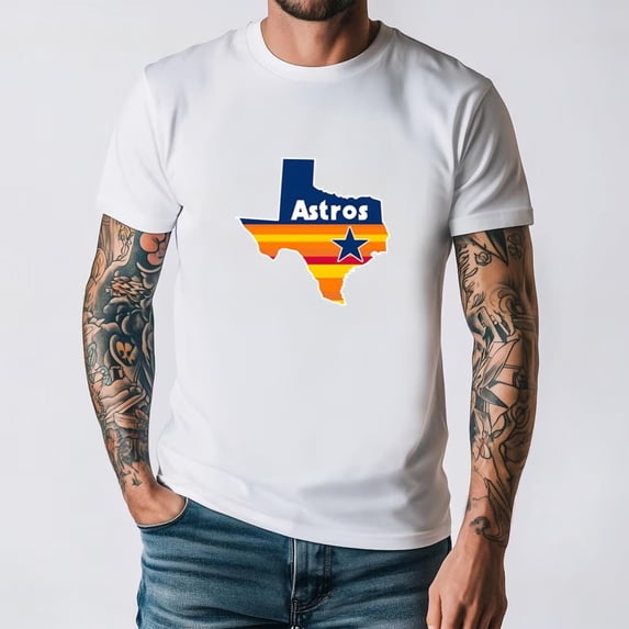 Texas Houston Baseball Astro Stripes Jersey Tee Sport Fan Vintage Unisex T-Shirt, for men & women, up to size 5XL.