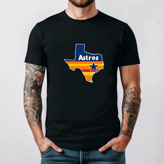 Texas Houston Baseball Astro Stripes Jersey Tee Sport Fan Vintage Unisex T-Shirt, for men & women, up to size 5XL.
