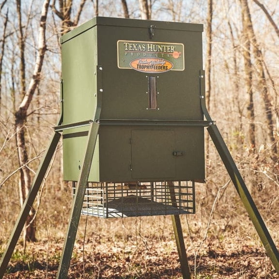Texas Hunter Stand and Fill Trophy Deer Feeder with 4 Feet Legs