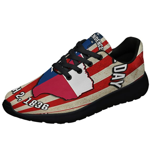 Texas Independence Day March 1836 Shoes Sneakers Black Size 3.5