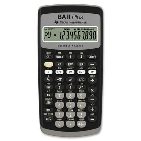 Texas Instruments-1PK Baiiplus Financial Calculator, 10-Digit Lcd