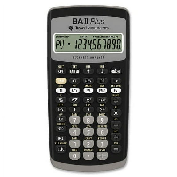 Texas Instruments-1PK Baiiplus Financial Calculator, 10-Digit Lcd