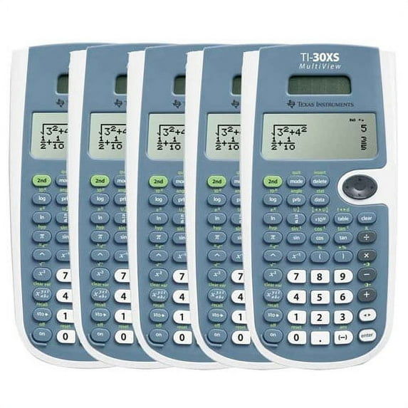 Texas Instruments 30XSMV/TBL (5-Pack) Texas Instruments TI-30XS Scientific Calculator - 16 Digit(s) - LCD - Battery/Solar Powered