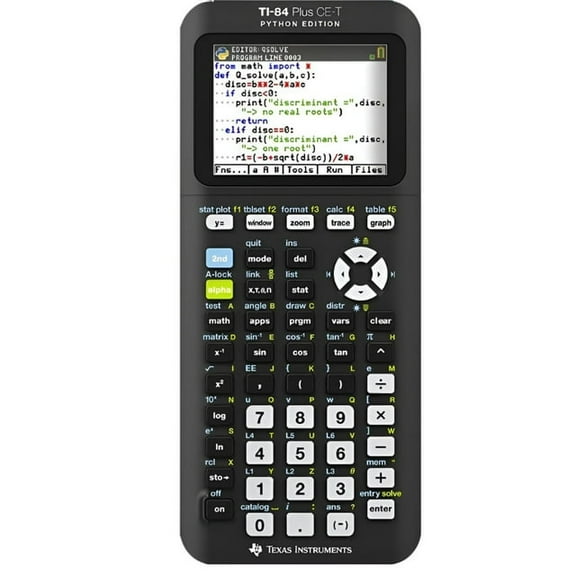 Pre-Owned Texas Instruments TI-84 Plus CE Python Graphing Calculator, High School and College, Black, Python, Back-to-School