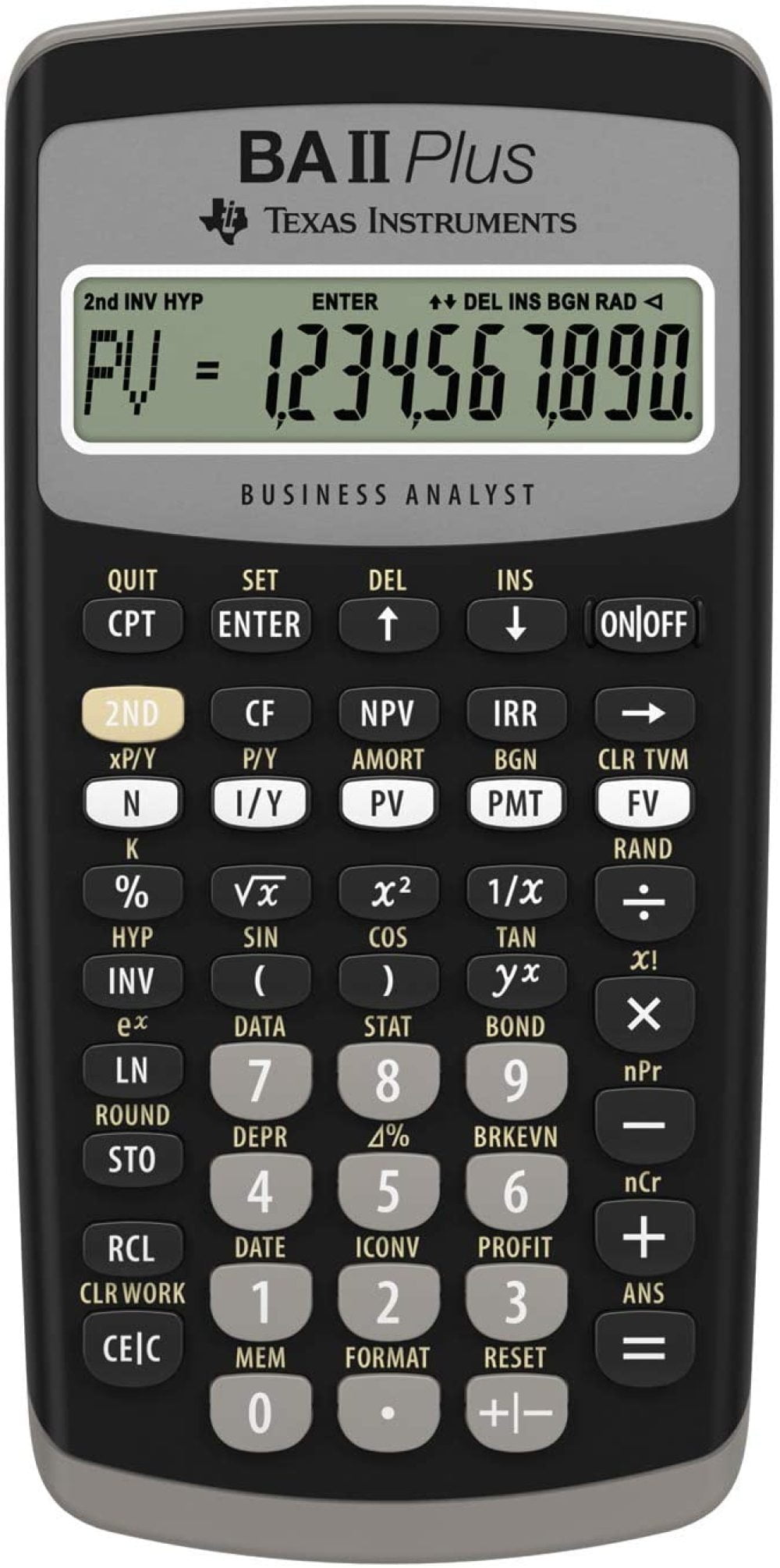 Texas Instruments BA II Plus Financial Calculator Black