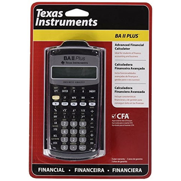 Texas Instruments BA II Plus Financial Calculator, Advanced