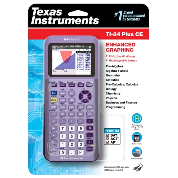 Texas Instruments Purple TI-84 Plus CE Graphing Calculator