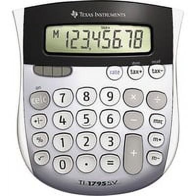 Texas Instruments TI-1795SV SuperView Calculator - Dual Power, Sign Change, Angled Display - 8 Digits - LCD - Battery/Solar Powered - 1\" x 4.3\" x 5.1\" - Gray - 1 Each