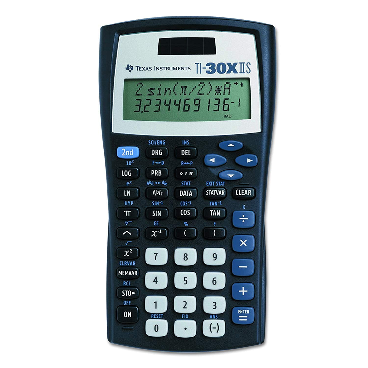 Texas Instruments TI-30X IIS 2-Line Scientific Calculator, Black with Blue Accents (2, Black)