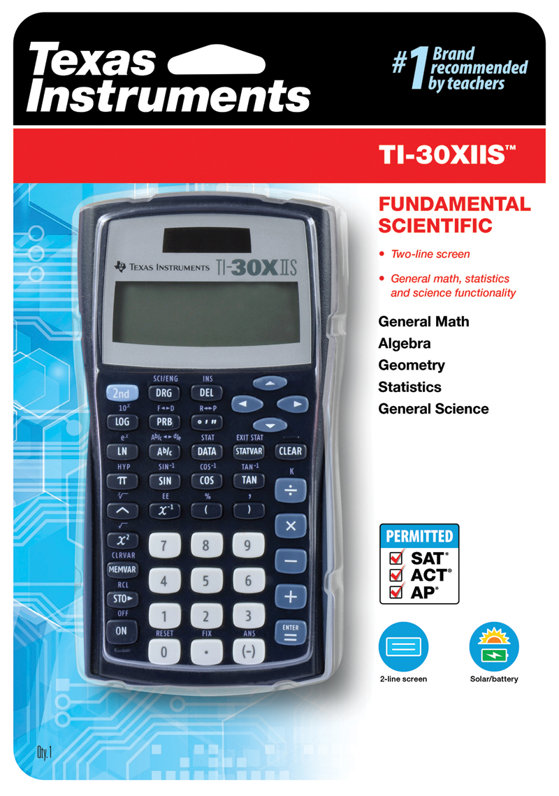 Texas Instruments TI-30X IIS Two-Line Scientific Calculator High School and College - image 1 of 5