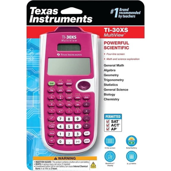 Texas Instruments TI-30XS Multiview Scientific Calculator (Pink)