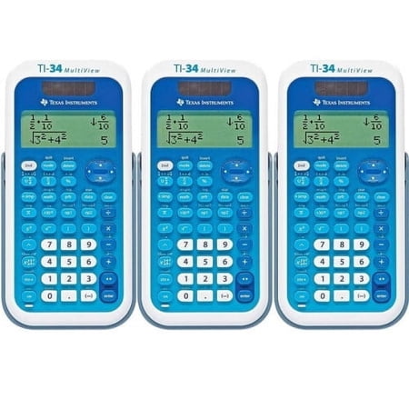 Texas Instruments TI-34 MultiView Scientific Calculator, 16-Digit LCD - 3 Pack, Each