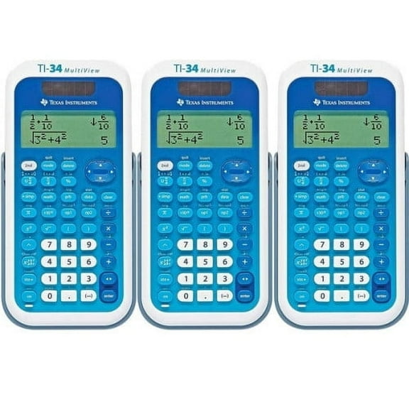 Texas Instruments TI-34 MultiView Scientific Calculator, 16-Digit LCD - 3 Pack, Each