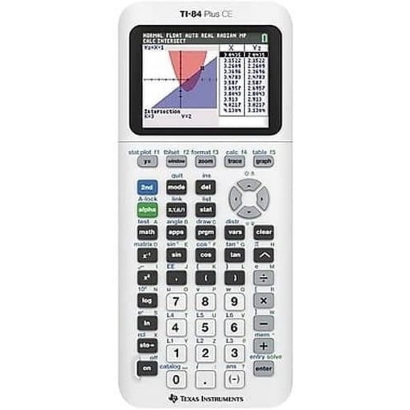 Pre-Owned Texas Instruments TI-84 Plus CE Graphing Calculator, Bright White, Rechargeable, High School and College