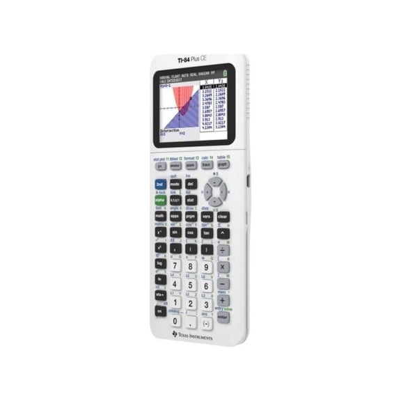 Pre-Owned Texas Instruments TI-84 Plus CE Graphing Calculator, Bright White, with Preloaded Apps, High School and College