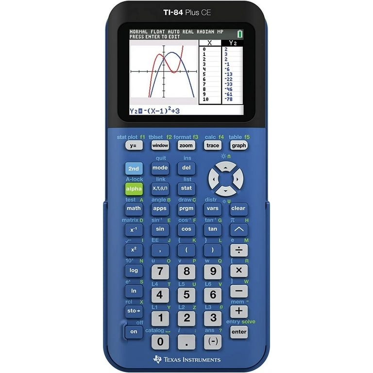 Texas Instruments TI 84 Plus CE Graphing Calculator Bionic Blue