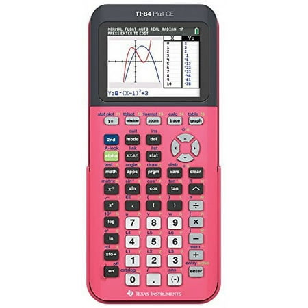 Texas Instruments TI-84 Plus CE Graphing Calculator, Coral (Metallic), 7.5 inch
