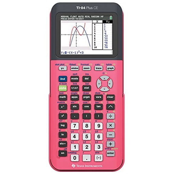 Texas Instruments TI-84 Plus CE Graphing Calculator, Coral (Metallic), 7.5 inch