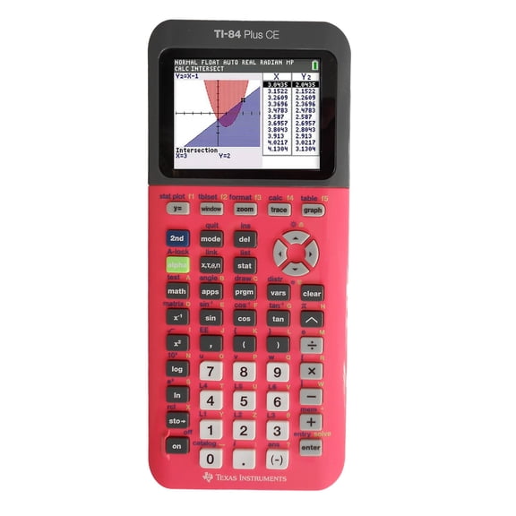 Pre-Owned Texas Instruments TI-84 Plus CE Graphing Calculator, Coral, Rechargeable, High School and College