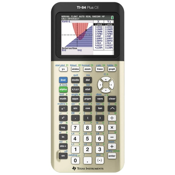 Pre-Owned Texas Instruments TI-84 Plus CE Graphing Calculator, Gold, Rechargeable, High School and College