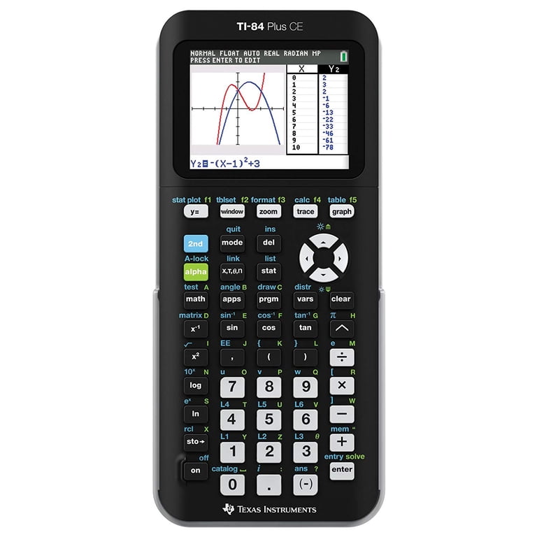 Texas Instruments, Graphing Calculator, TI-84 Plus CE, Matte Black