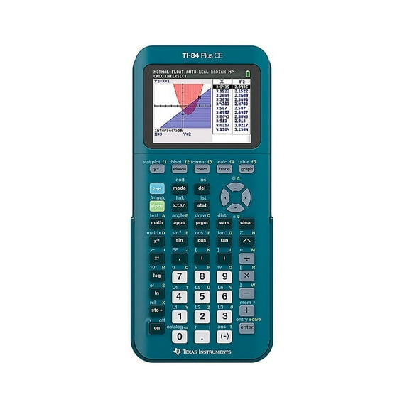 Texas Instruments TI-84 Plus CE Graphing Calculator, Teal (Metallic), 7.5 inch