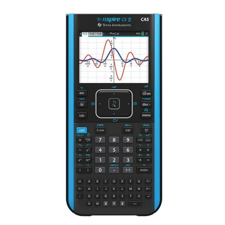 Texas Instruments TI-Nspire CX II CAS Color Graphing Calculator with Student Software (PC/Mac), Blue
