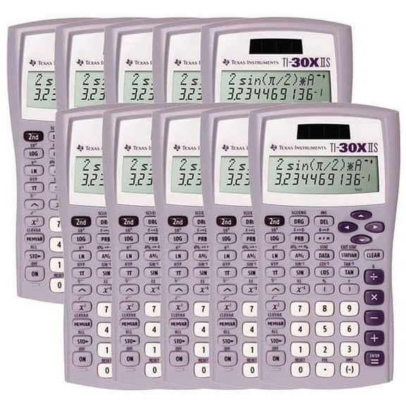 Texas Instruments TI30XIIS Scientific Calculator 30XIISTBL1L1BH (10-Pack) TI-30XIIS Scientific Calculator-Lavender