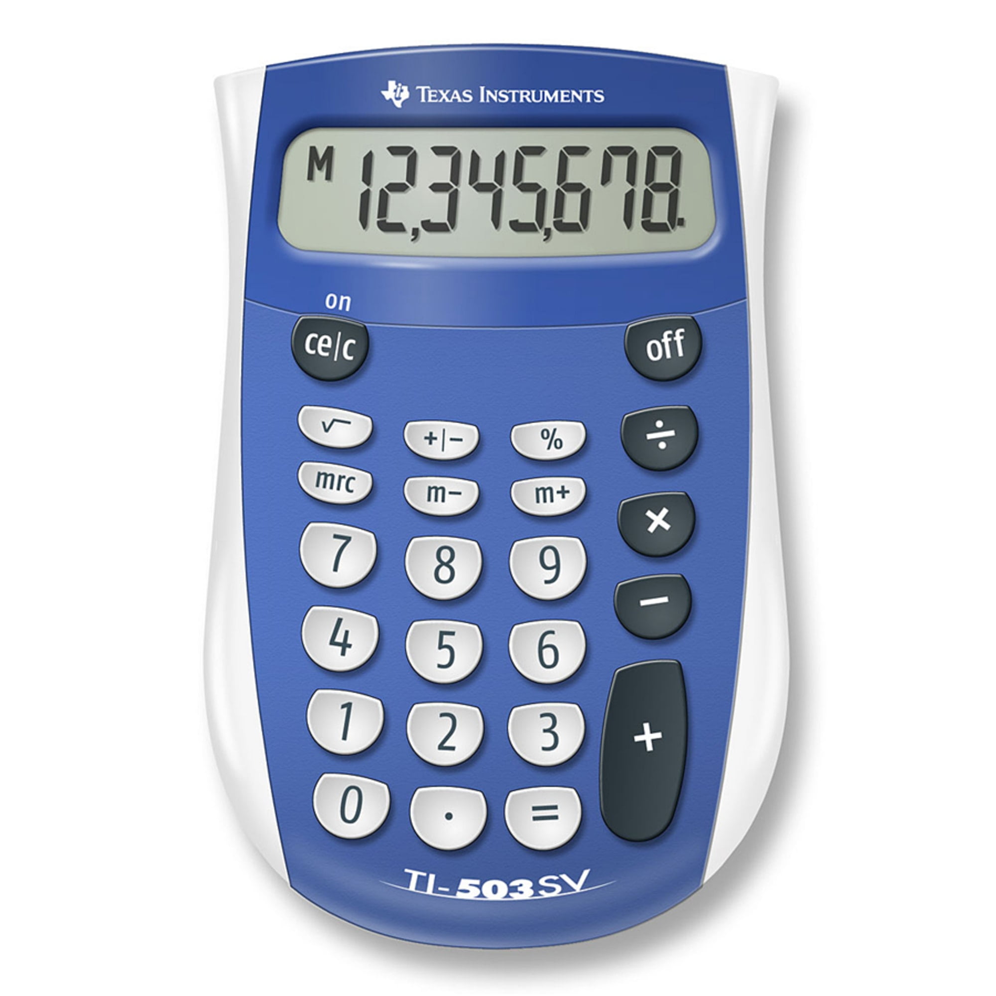 Texas Instruments TI503 SuperView Pocket Calculator - 8 Digits - LCD - Battery Powered - 0.7" x 3.1" x 4.8" - Blue, Gray - 1 Each