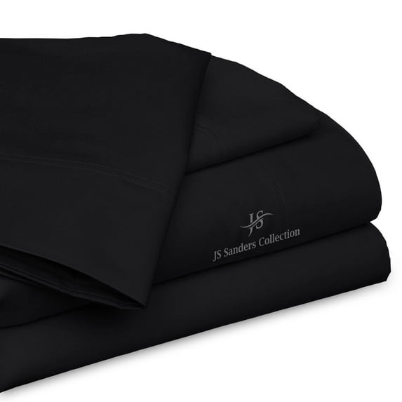 Texas King 4pc Bed Sheet Set 1000 Thread Count Luxury Softest Bedding Sheet Set Upto 18" Deep Pocket 100% Egyptian Cotton Black Solid