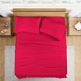 thumbnail image 1 of Texas King Size Bed Sheets Set - 400 Thread Count Sheets, 100% Egyptian Cotton Hotel Luxury Bedding, for Kids, Dorm Rooms & Adults Fits Mattress Upto 27" Deep Red Solid Sheet Set, 1 of 5