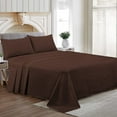 thumbnail image 1 of Texas King Size Egyptian Cotton Family King Sheet Set Premium 800 TC Super Soft Family King Bed Sheets Chocolate Solid 21 Inch Deep Pocket 4PC- 1 Flat Sheet, 1 Fitted Sheet & 2 Pillowcase, 1 of 7