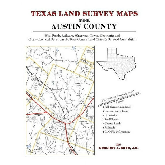 Texas Land Survey Maps for Austin County (Paperback)