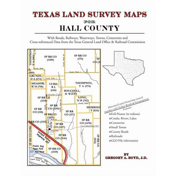 Texas Land Survey Maps for Hall County (Paperback) by Gregory a Boyd J D