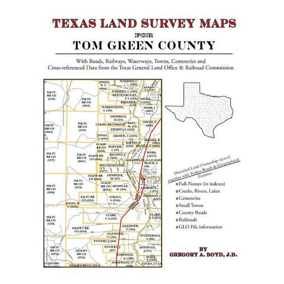 Texas Land Survey Maps for Tom Green County (Paperback)