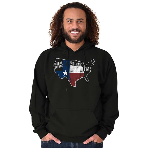 Texas Large Funny Distressed TX Flag Hoodie Sweatshirt Women Men Brisco Brands S