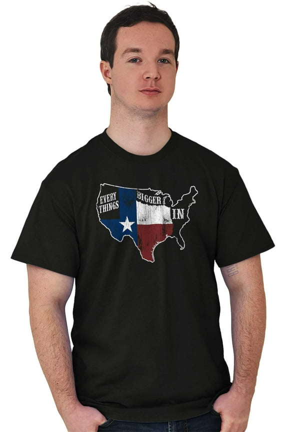 Texas Large Funny Distressed TX Flag Men's Graphic T Shirt Tees Brisco Brands L