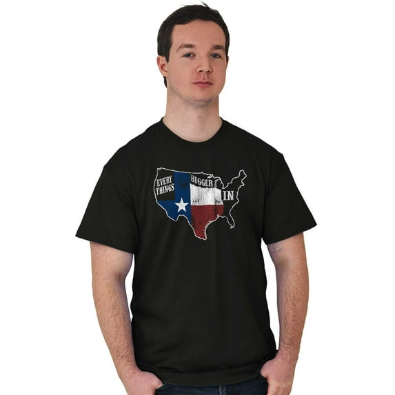 Texas Large Funny Distressed TX Flag Men's Graphic T Shirt Tees Brisco Brands S