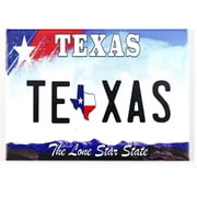 Texas License Plate Fridge collectors Souvenir Magnet 2.5" x 3.5"