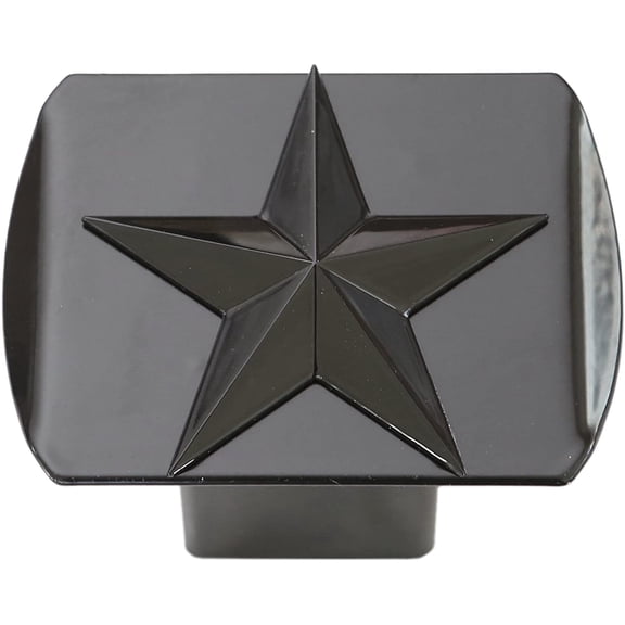 Texas Lone Star 3D Black Emblem on Black Trailer Metal Hitch Cover Fits 2" Receivers