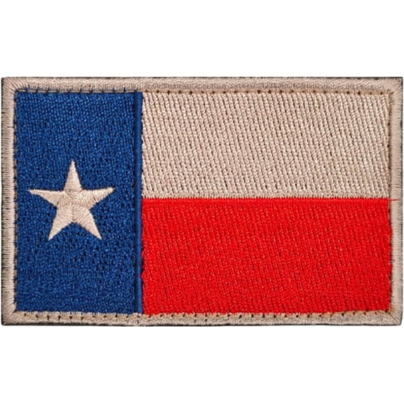 Texas Lone Star Flag Patch - Embroidered TX Emblem Badge Meme Morale Patch Applique with Hook and Loop for Military Tactical Backpacks Gear Jeans Hats Jackets Clothing Bags Repair Blue & Red