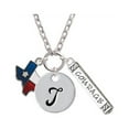 thumbnail image 1 of Texas - Lone Star Glass - T - Script Initial Disc Courage Strength Wisdom Zoe Necklace, 1 of 1