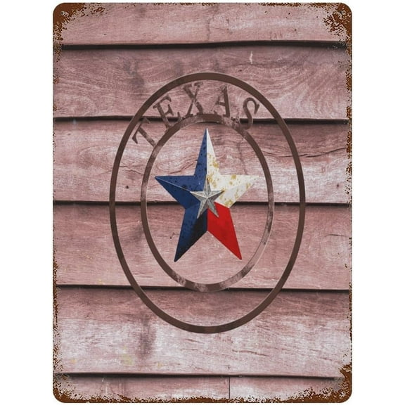 Texas Lone' Star Home Map Farmhouse Metal Wall Decor for Outdoor Outside Living Metal Tin Sign 8x12 Inch