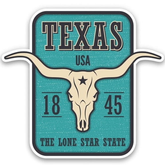 Texas Lone Star State 1845 - 12" Vinyl Sticker Waterproof Decal